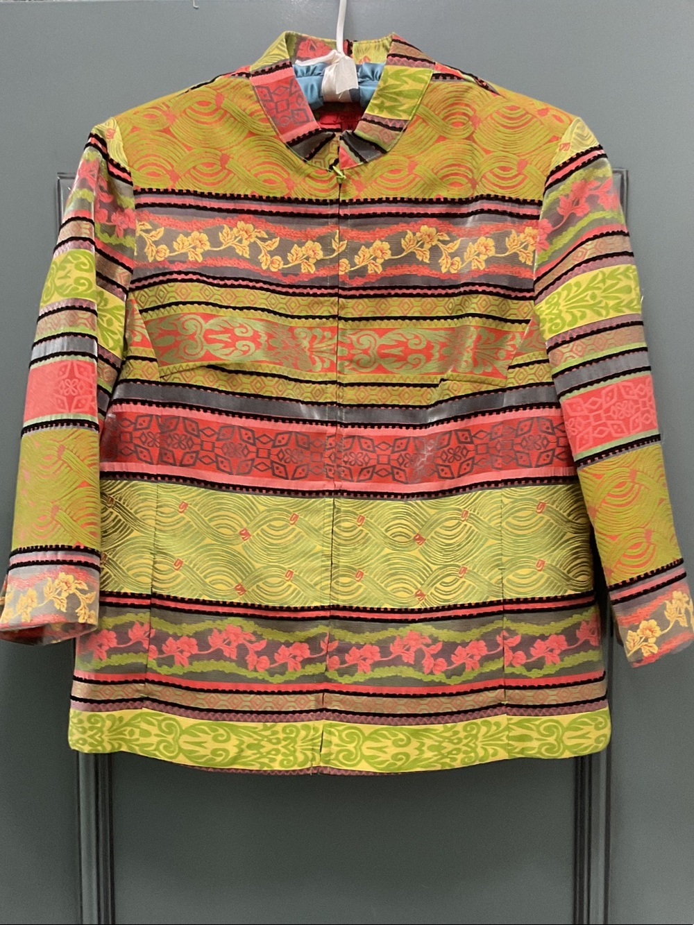Women’s Multicolor Striped Avant Garde Brocade Jacket by Joni B.